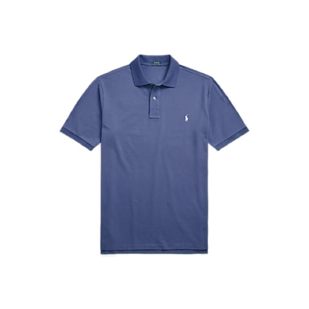 Polo Ralph Lauren mens 3XB Big blue solid mesh cotton pique polo shirt EUC